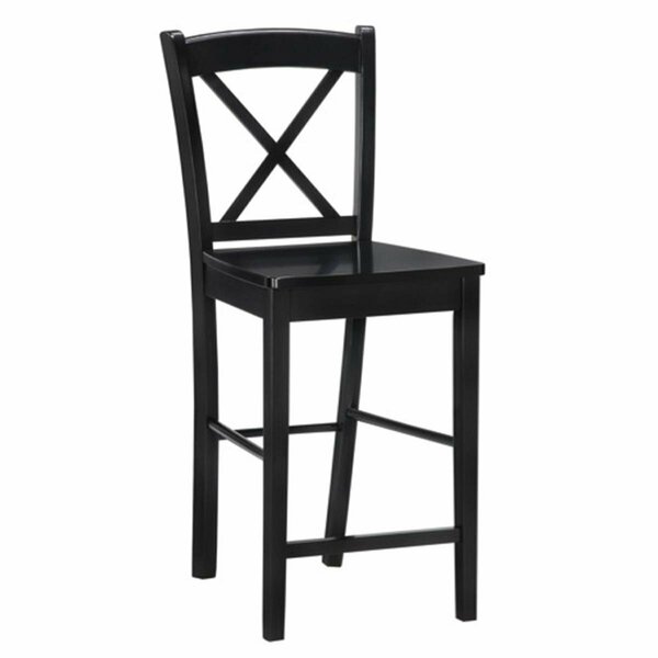 Linon Home Decor Products Black X Back Stool Black 01710BLK-01-KD-U